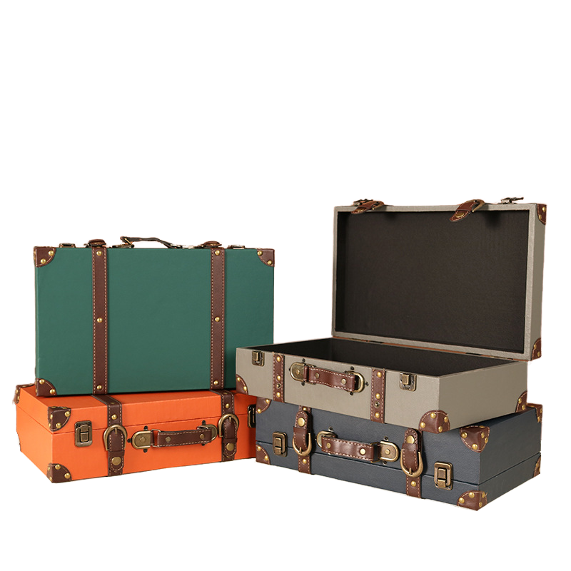 Luxury Bags Luggage - ヴィンテージスタイル旅行用荷物 高級スタイリッシュ手作り木製革巻き荷物 安全ロック付き クラシックトロリーバッグ