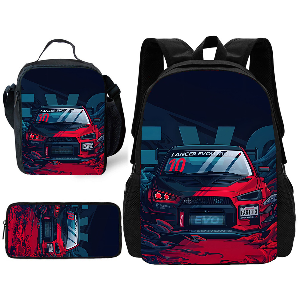 Luxury Bags Best - 子供学校ファッション高級スポーツカーバックパックランチバッグ、鉛筆バッグ、スクールバッグ男の子女の子のための最高のギフト