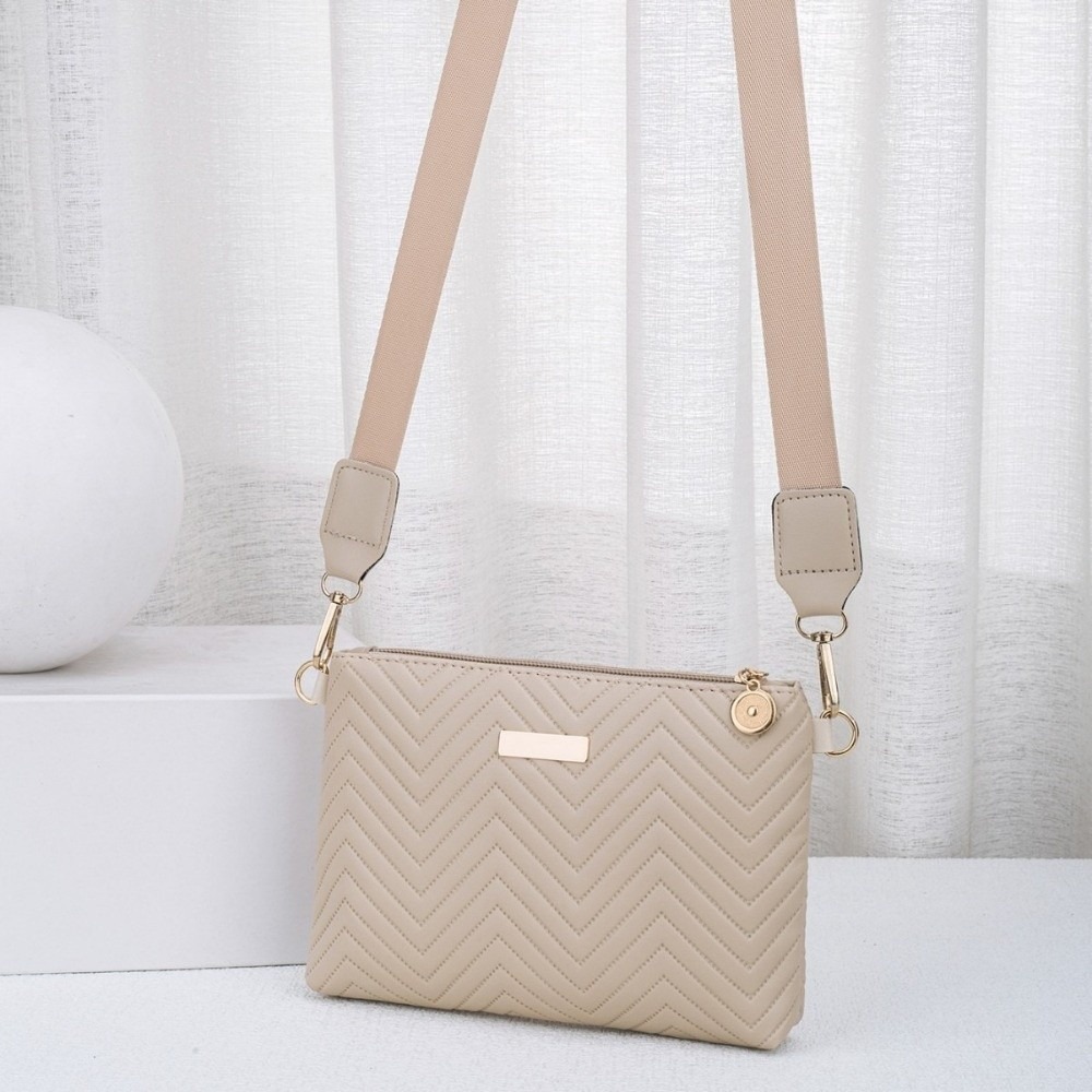 Chain Crossbody Quilted - ミニマリストキルティングチェーンクロスボディバッグ PU ウェーブパターンロングウォレット軽量ソリッドカラー日常用ハンドバッグ女性用