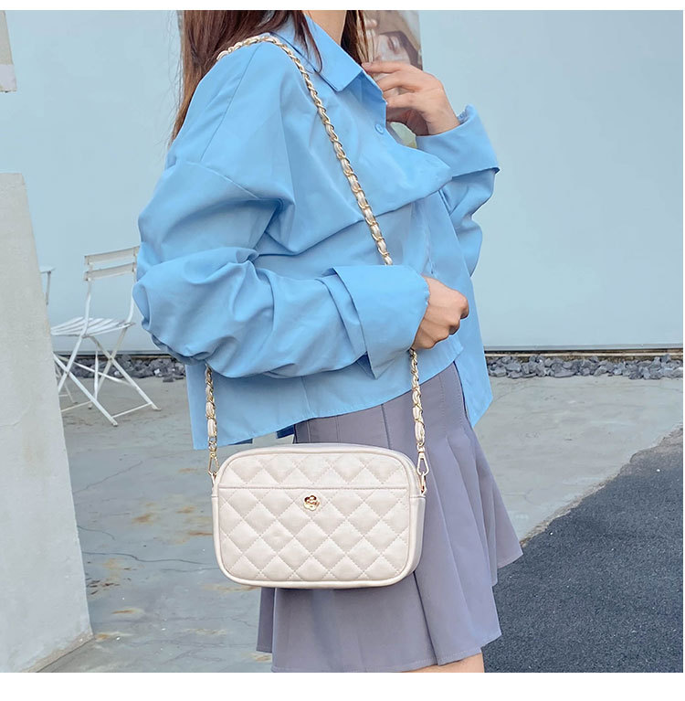 Chain Crossbody Quilted - トレンドのレディースハンドバッグ 2026年新作 ダイヤモンドキルティングチェーンショルダーバッグ ガールズスモールスクエアフォンポーチ クロスボディバッグ