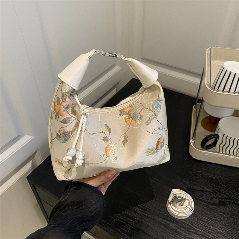 Luxury Bags China Wholesale - 高品質人気販売中卸売ニッチデザイン中国高級刺繍ハンドバッグファッションジッパーショルダークロスボディバッグ女性用