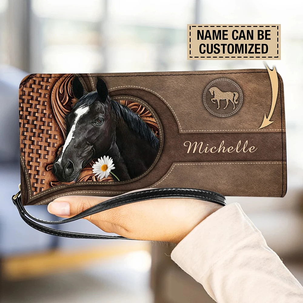 女性用高級ブランド財布 動物馬3Dプリント 長財布 マネーバ - Luxury Bags Names のレビューと価格