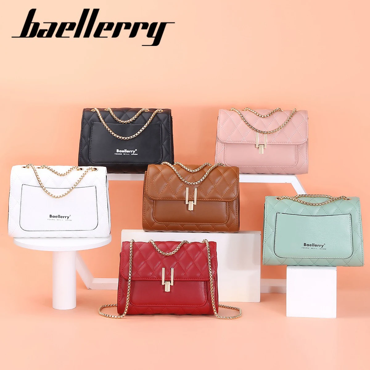 Baellerry レディース クロスボディバッグ 小型 キ - Chain Crossbody Quilted のレビューと価格