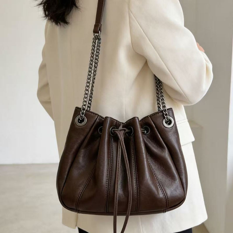 ファッション巾着バケットバッグ高級キルティングショルダーバッ - Chain Crossbody Quilted のレビューと価格
