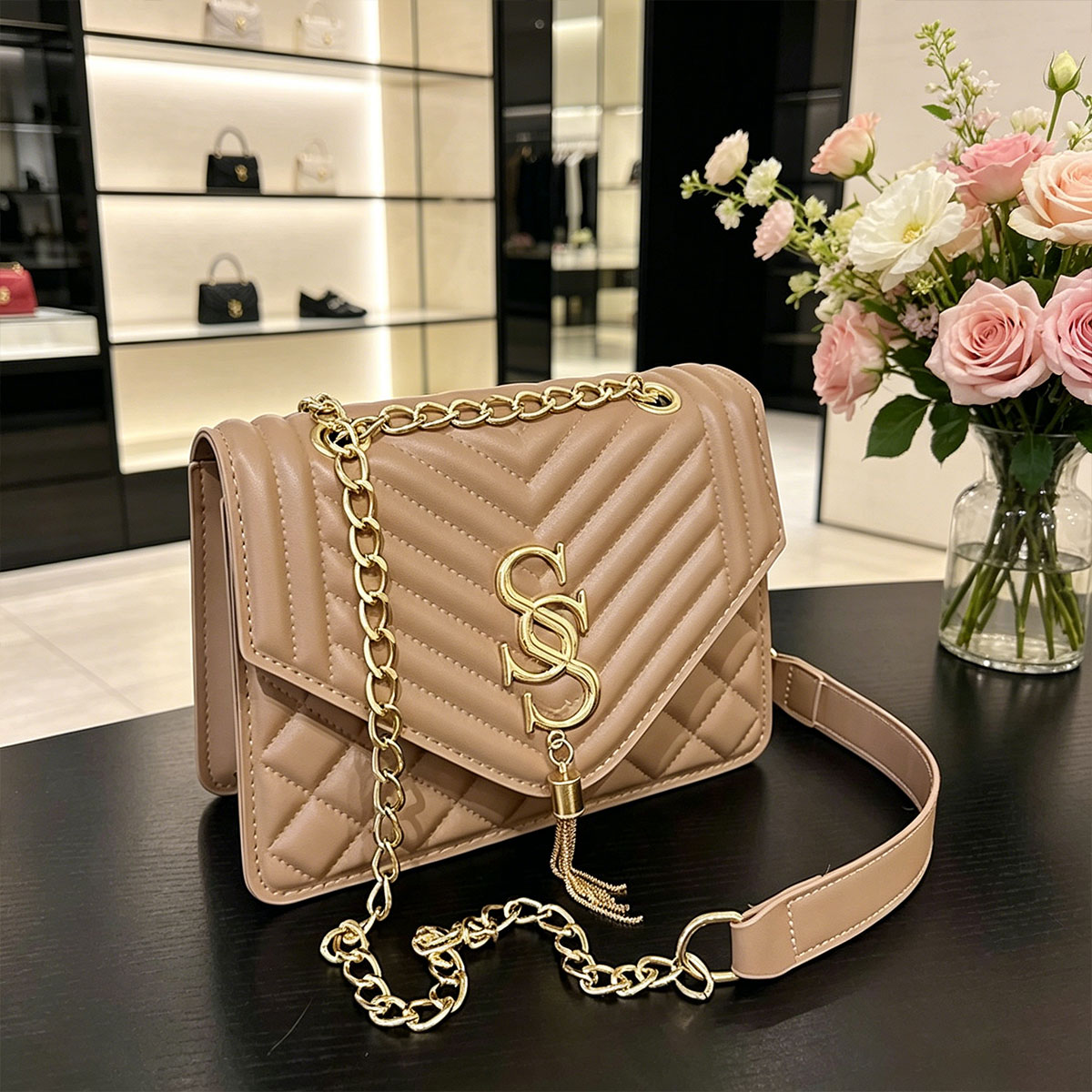 ライトラグジュアリーエレガントアーガイルキルティングチェーン - Chain Crossbody Quilted のレビューと価格