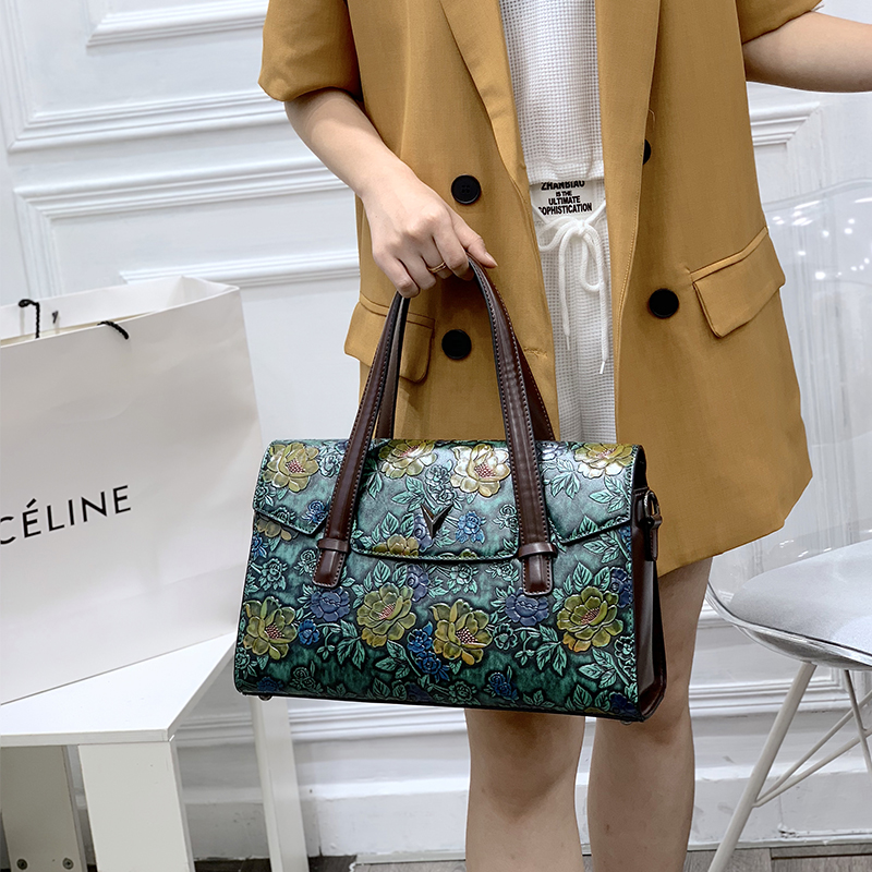 ヴィンテージ 3D エンボス加工花柄ハンドバッグ女性のための - Luxury Bags Vegan Leather のレビューと価格