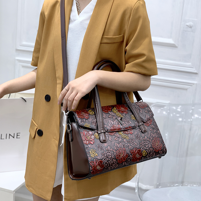 ヴィンテージ 3D エンボス加工花柄ハンドバッグ女性のための - Luxury Bags Vegan Leather のレビューと価格