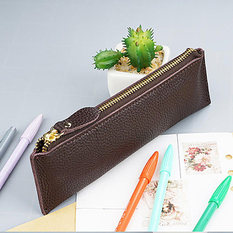彫刻イニシャル本革ペンポーチ学生カスタム名牛革ジッパーペンバ - Luxury Bags Names のレビューと価格