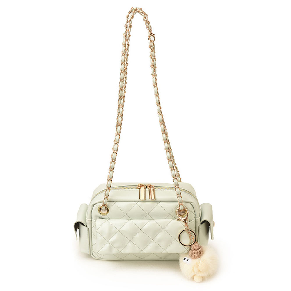 キルティングパターンチェーンデザインクロスボディバッグ光沢の - Chain Crossbody Quilted のレビューと価格